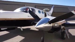 Cessna 414A Ram V  TAKEOFF and LANDING Short Flight [upl. by Parthenia]