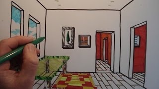 How To Draw A Room with One Point Perspective [upl. by Phylys781]