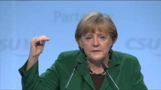 CSUParteitag Rede von Bundeskanzlerin Merkel [upl. by Willette840]