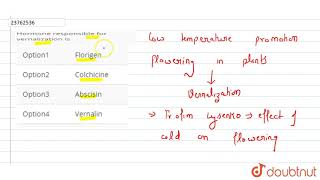 Hormone responsible for vernalization is [upl. by Yelram210]