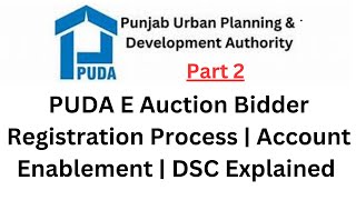 PUDA E Auction Bidder Registration Process  Account Enablement  DSC  Haryana Property Expert [upl. by Alodie]