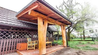 Full Pergola Build From Logs [upl. by Aidile]