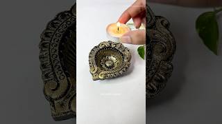 Easy Diya Painting for Diwali Decor art acrylicpainting satisfying trendingonshorts viral gold [upl. by Barbey592]