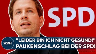 KEVIN KÜHNERT quotLeider bin ich nicht gesundquot Paukenschlag SPDGeneralsekretär tritt sofort zurück [upl. by Oap]