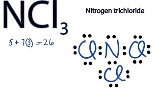 NCl3 Lewis Structure  How to Draw the Dot Structure for NCl3 [upl. by Ardnwahsal]