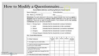 How to modify questionnaire  Quantitative Research for SHS [upl. by Eenar]