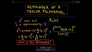 📚 Finding the Remainder of a Taylor Polynomial – Example Using Taylor’s Remainder Theorem 📚 [upl. by Santiago]