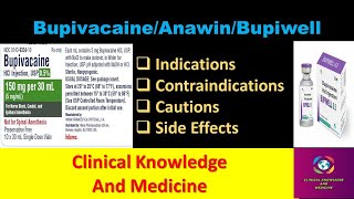 BupivacaineAnawinBupiwell 05mg Injection  Indications Contraindications Caution Side effects [upl. by Dnalerb]