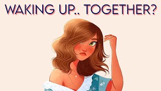 ASMR  Waking up together ♡ F4A Friends to lovers Denial Accidental cuddling Kissing [upl. by Cita304]