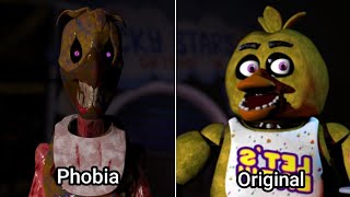 Phobia Animatronics Vs FNAF 1 [upl. by Airyk]