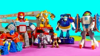 Rescue Bot Toys  Heatwave Blades Chase Bumblebee Optimus Prime amp Cody Rescue Bots Energizer [upl. by Nived]