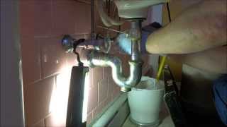 backed up pedestal lav sink drain snaked plumbing tips [upl. by Gilberta]