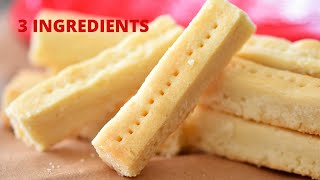 3Ingredient Shortbread Cookies Recipe  Easy Shortbread Cookies [upl. by Haskins]