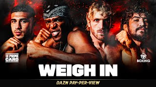 KSI VS TOMMY FURY amp LOGAN PAUL VS DILLON DANIS  THE PRIME CARD WEIGH IN LIVESTREAM [upl. by Egwin]