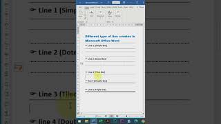 Create different type of line in Microsoft Word  Word interview tips shorts wordtips ytshorts [upl. by How]