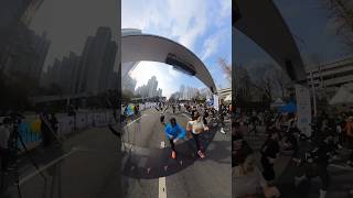 seoul marathon finish line insta360x3 insta360 instareels fyi 서울마라톤 challenge adizero art [upl. by Dolley]