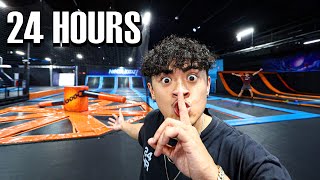 24 HOUR OVERNIGHT CHALLENGE in TRAMPOLINE PARK [upl. by Olotrab]