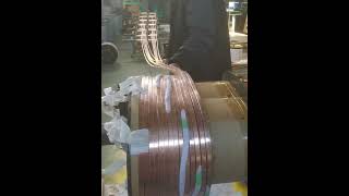 Process of winding copper strips to a transformer Good tools and machinery make work easy [upl. by Htnicayh709]