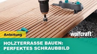 Holzterrasse selber bauen Perfektes Schraubbild mit dem Bohrmobil  wolfcraft [upl. by Alberik]