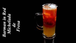 como hacer la mejor MICHELADA DE FRESA [upl. by Kerred]