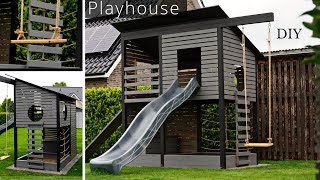 Spielhaus selber bauenPlayhouse DIYSpielturmSpielplatz selber bauenKid´s Playground [upl. by Nevear]