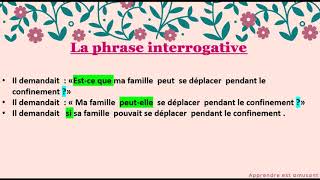 Le discours direct et le discours indirect  partie 3 les types de phrases [upl. by Sral16]