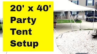 Eureka 20 x 40 Elite Party Tent Setup  How to set it up By Ace Tent Rental Davison Michigan [upl. by Ellehsat]