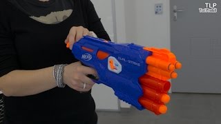 Nerf Elite Dual Strike  Démo du jouet pistolet en français [upl. by Aidam]