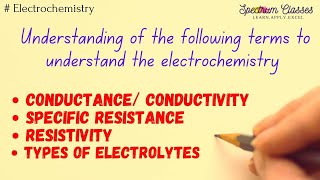 Conductance How Electrolytes conduct electricity Types of electrolytes ElectrochemistryPart 1 [upl. by Queenie]