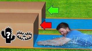 DONT Water Slide through the PAINFUL Mystery Box [upl. by Nenney362]