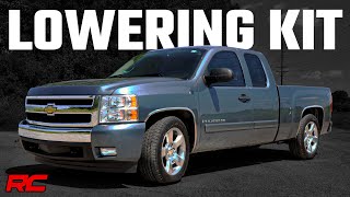 20072014 Chevrolet Silverado and GMC Sierra 1500 2WD 2quot Front 4quot Rear Lowering Kit by Rough Country [upl. by Crim]