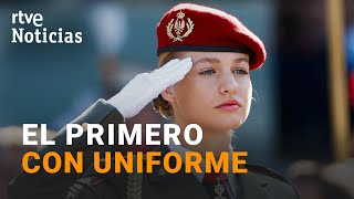 LEONOR La PRINCESA se ESTRENA como MILITAR en el DESFILE del 12 DE OCTUBRE  RTVE Noticias [upl. by Ahsienat261]