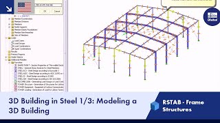 Dlubal RSTAB  3D Building in Steel 13 Modeling a 3D Building [upl. by Lalise]