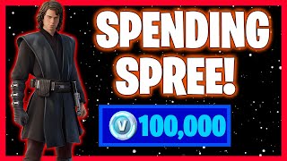 SPENDING 100000 VBucks in Fortnite Spending Spree 38 [upl. by Hanima]