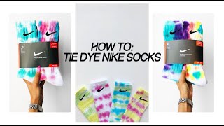 HOW TO DIY TIE DYE NIKE SOCKS  Brittany Laurén [upl. by Sanoj753]