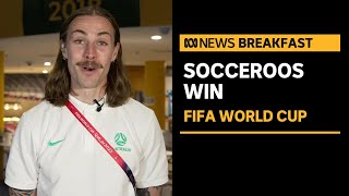 Socceroos shock the football world to advance to World Cup knockout stage  ABC News [upl. by Nordna]