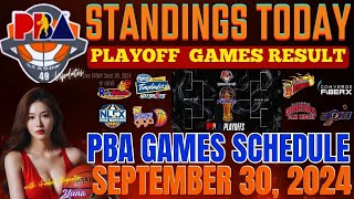 PBA Standings today September 30 2024  pba live Games Result amp Pba Schedule today Sept 30 2024 [upl. by Kreis302]