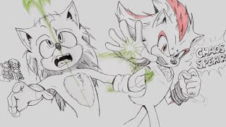 Shadow FIRST FIGHT with Team Sonic Sonic Movie 3 Comic Dub [upl. by Yelahc]