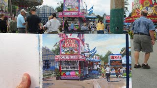 Painting INSANE Detail in Two Hours James Gurney Paints the County Fair in Gouache [upl. by Novehs]