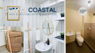 Small Bathroom Makeover  Scandi Coastal  DIY 15Hour Renovation Project  Studio Ploy [upl. by Rennoc]