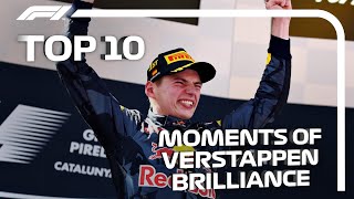 Max Verstappen’s Top 10 Moments Of Brilliance [upl. by Ahsercel]