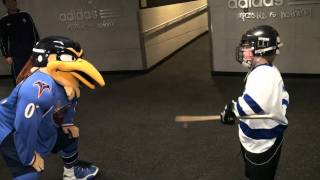 5 year old Joshua takes on the Atlanta thrashers mascot [upl. by Enaej]