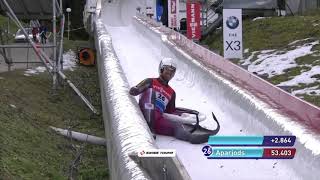 Kristers Aparjods crash on luge World Cup in Innsbruck Igls [upl. by Neibart503]