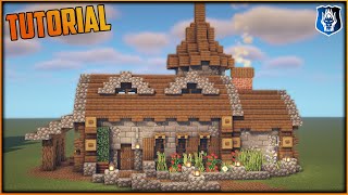 Minecraft How to Make a Medieval Stone Cartographers House Tutorial [upl. by Darnok61]