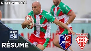 PRO D2  Résumé 1ère moitié AS Béziers Hérault  Biarritz Olympique PB  J2  Saison 20242025 [upl. by Custer]