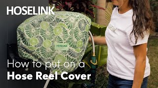 How to put on a Hose Reel Cover  Hoselink Retractable Hose Reel  Optional Accessory [upl. by Oicnecserc991]