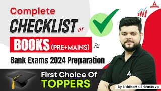 Best Books for Bank Exams 2024  Banking Exam Preparation Books Checklist  By Siddharth Srivastava [upl. by Bunce396]