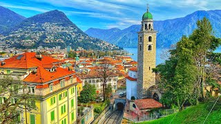 Lugano Switzerland 4K  The most beautiful Swiss cities  Charming city [upl. by Coppola]