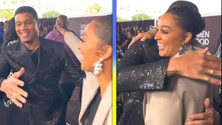 Watch Tia Mowry UNEXPECTEDLY Bump Into ExHusband Cory Hardrict on Red Carpet [upl. by Holt673]