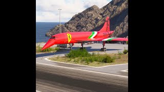 This is crazy Concorde Ferrari Hypersonic Aircraft takes off from short runway [upl. by Skiest]